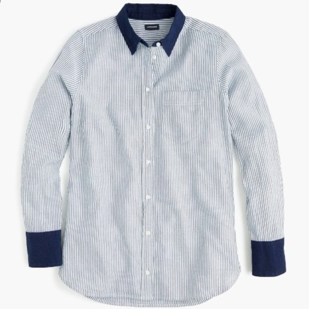 NWT J.Crew Classic-fit Shirt in Mixed Denim Stripe